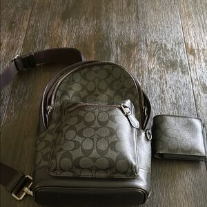 Coach Black and Brown Belt Bag